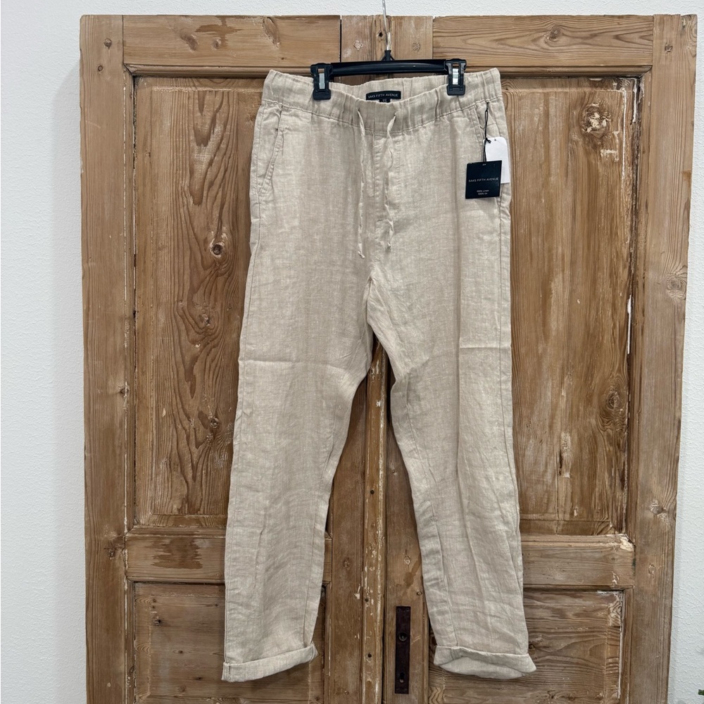 Saks Fifth Avenue Beige Linen Pants